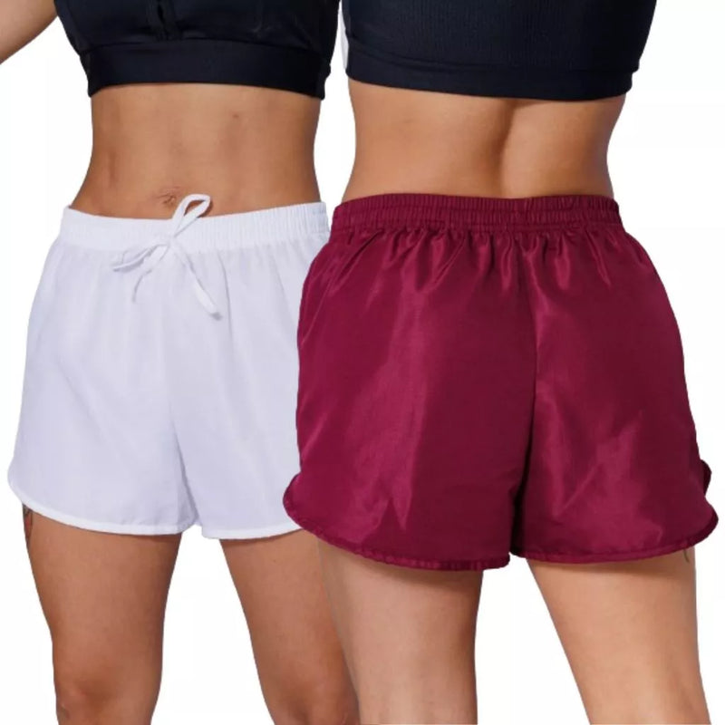 Kit 3 Shorts Tactel Feminino - APENAS R$79,80