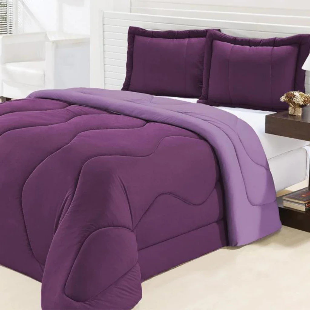 Edredom Casal Queen Dupla Face Malha Gel 3 Peças