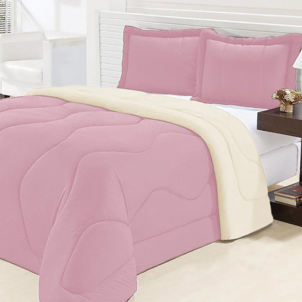 Edredom Casal Queen Dupla Face Malha Gel 3 Peças