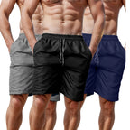 Kit 3 Bermudas Shorts Tactel Masculinas Lisas