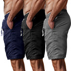Kit 3 Bermudas Shorts Tactel Masculinas Lisas