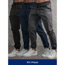 Kit com 3 Calças Jogger Tactel Void com Elastano - Estilo e Conforto para o Dia a Dia e Treinos