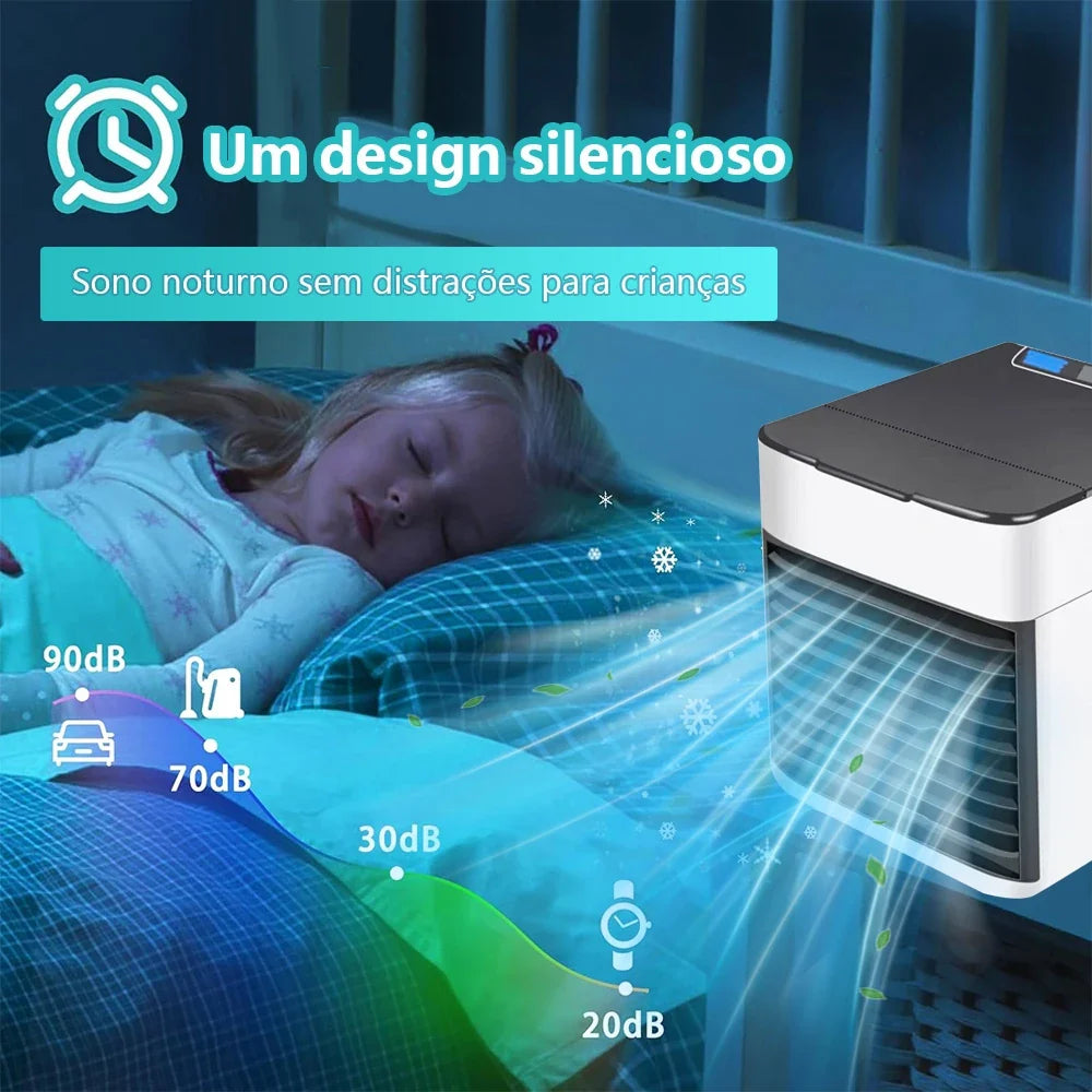 Mini Ar Condicionado Portátil Arctic Air Cooler Umidificador Climatizador Luz Led USB / Ar puro
