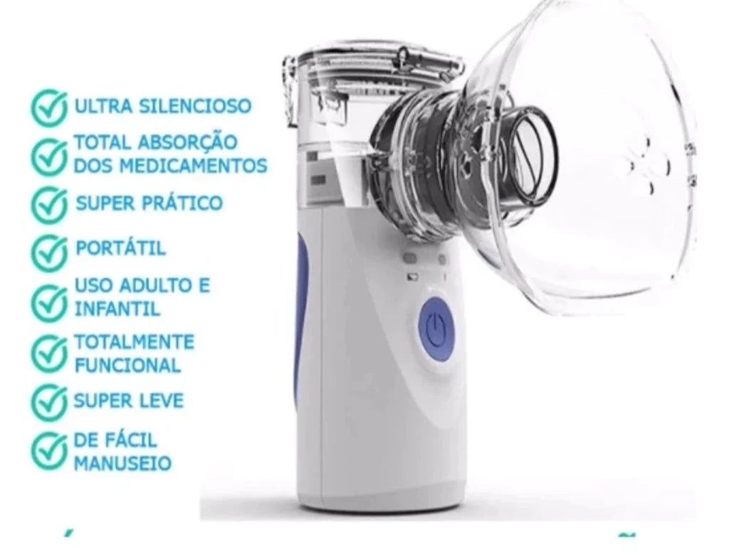 Nebulizador Ultrassônico Portátil – Cuidados Respiratórios e Conforto em Qualquer Lugar!