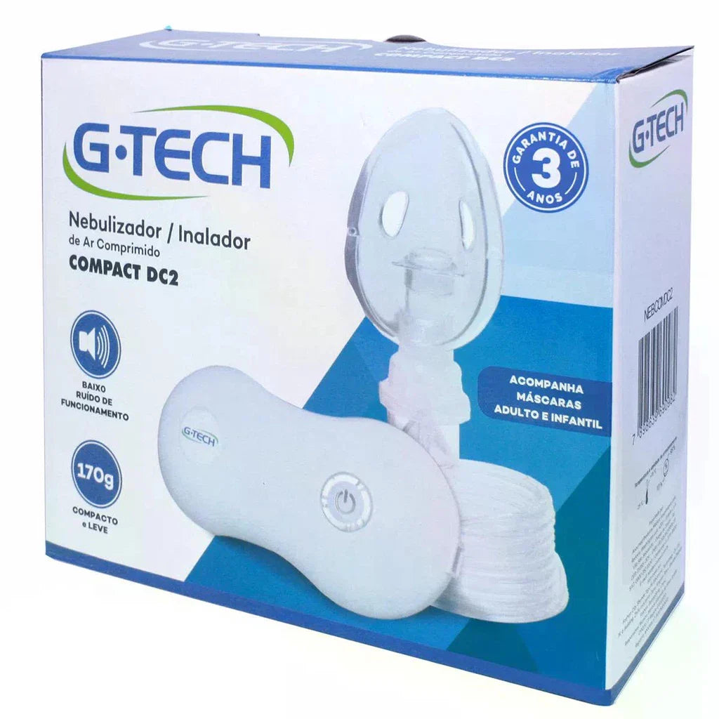Nebulizador Compressor G-Tech Compact DC2 Branco