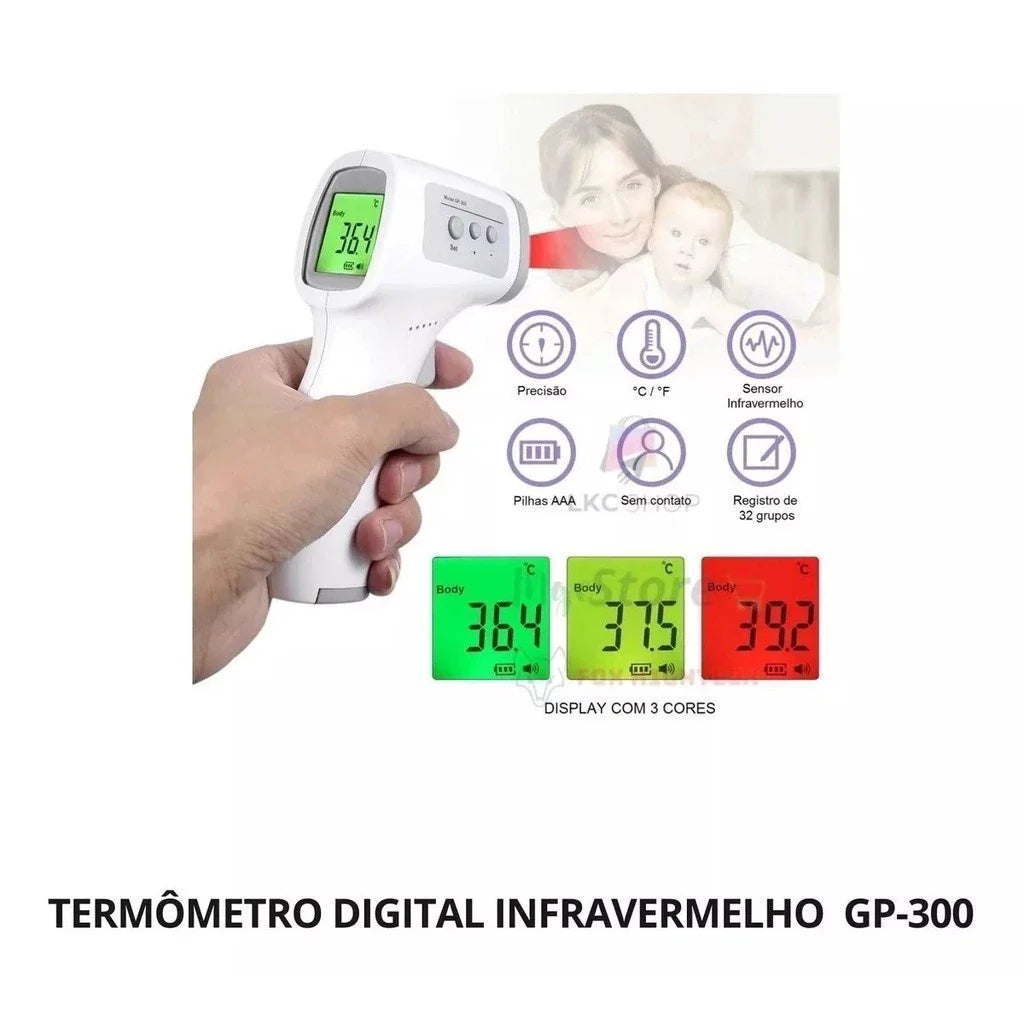 Termômetro Infravermelho Digital para Bebês e Adultos – Medição Rápida e Sem Contato!