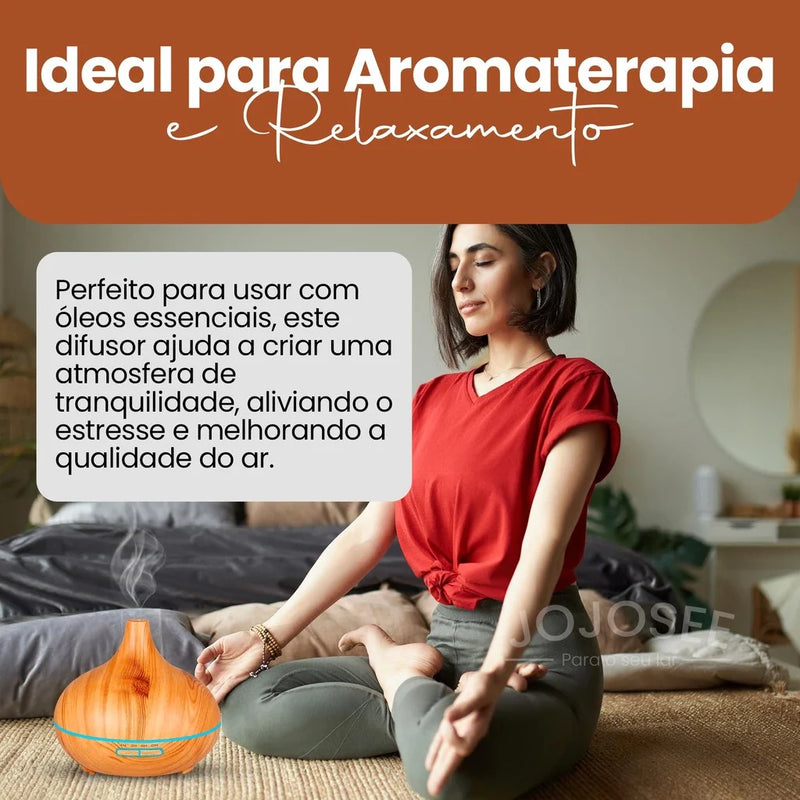 Difusor e Umidificador 500ml Ultrassônico com Timer