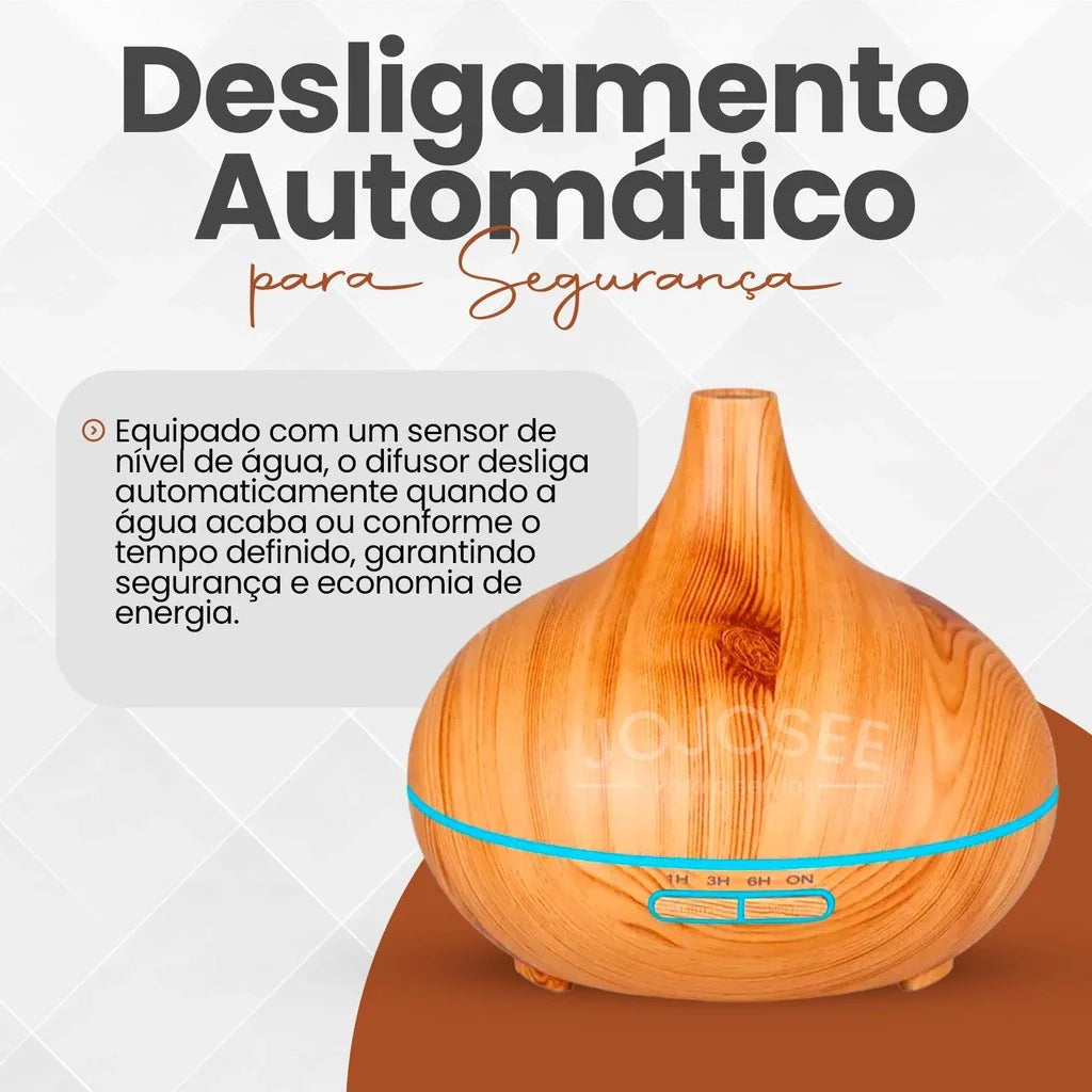 Difusor e Umidificador 500ml Ultrassônico com Timer