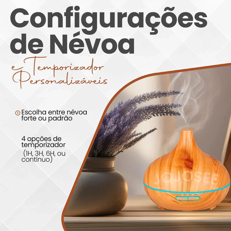 Difusor e Umidificador 500ml Ultrassônico com Timer