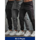 Kit com 3 Calças Jogger Tactel Void com Elastano - Estilo e Conforto para o Dia a Dia e Treinos